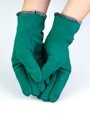 Dámské zelené rukavice z broušené kůže