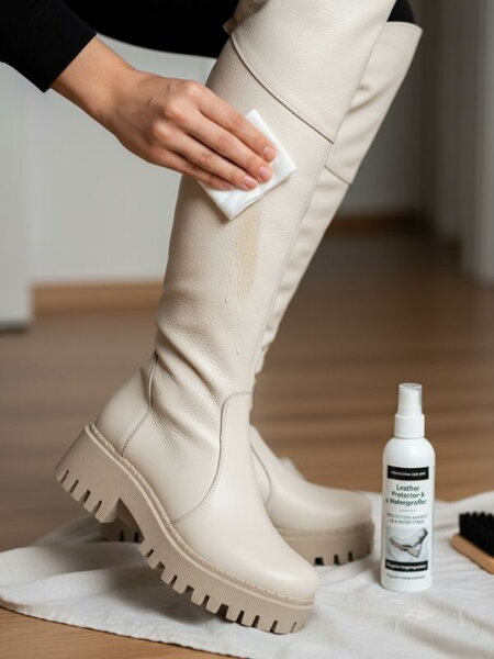 Impregnace kožených kozaček po vyčištění od soli