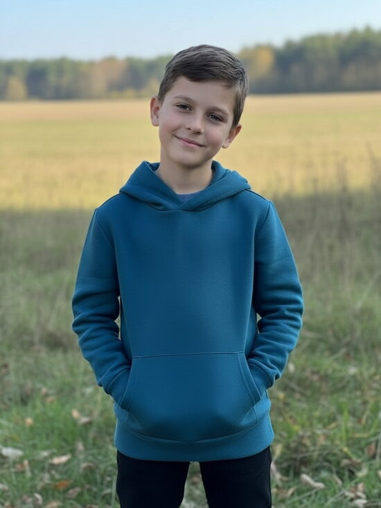 detske-azurova-mikina-s-kapucnou
