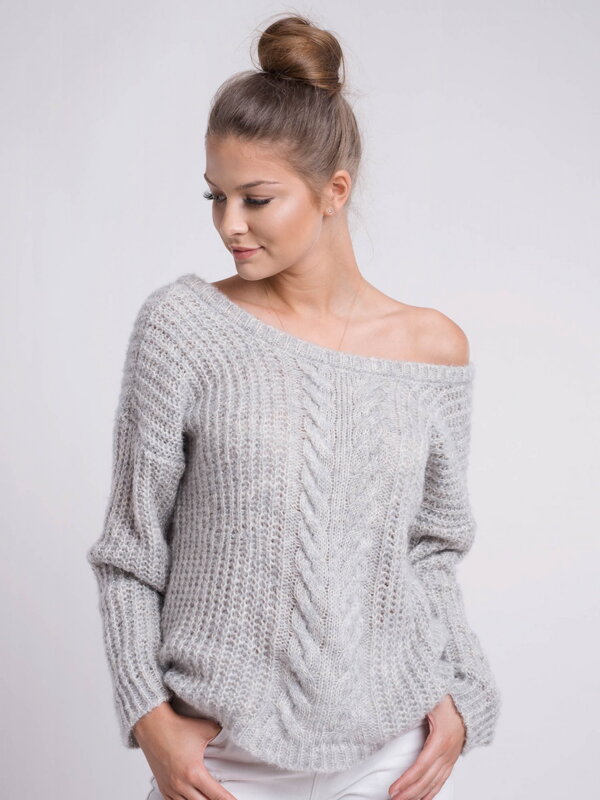 Damski sweter LIV szary prezent dla kobiety, Walentynki, Boże Narodzenie, rocznica, urodziny, prezent dla córki, kardigan, cardigan, sweter cardigan, damski kardigan, długi kardigan, damskie swetry, sweter, damski kardigan, damskie swetry, długi sweter, pulower, sweter