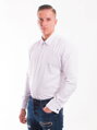 Luxusní pánská bílá lesklá košile s manžetovými knoflíčky SLIM FIT STŘIH VS-PK-1712