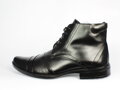 Elegantní kožené boty pro muže na zimu 85-4b-černé