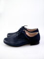Chlapecké dětské společenské kožené boty 99 A modré nubuk vzor
