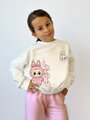 Dívčí croptop mikina VSB LABUBU bílá