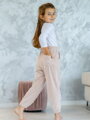 Dívčí tepláky VSB23 VELUR dusty pink
