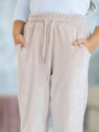 Dívčí tepláky VSB23 VELUR dusty pink
