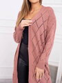 Dlouhý pletený svetr kardigan staro-růžový 2020-4