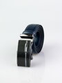 Stylový modrý pánský pásek s černou přezkou PA3-23-58