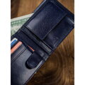 Pánská kožená peněženka Rovicky 323-RBA-D/7023 modro-červená