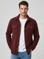 Pánská košilová bunda bordó VSB CASUAL