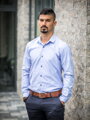 Pánská košile se žraločím límcem VS-PK-1853 barva světlý jeans