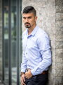 Pánská košile se žraločím límcem VS-PK-1853 barva světlý jeans
