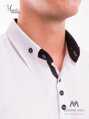 Luxusní pánská bílá sportovně elegantní košile SLIM FIT STŘIH VS-PK-1710