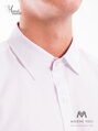 Luxusní pánská bílá košile s červenou vnitřní manžetou SLIM FIT STŘIH VS-PK-1711
