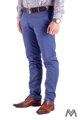 Slimkové pánské kalhoty 48-1 ocelově modré