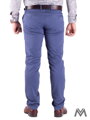 Slimkové pánské kalhoty 48-1 ocelově modré