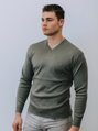 Męski sweter N14 oliwkowy