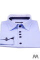 Luxusní pánská modrá košile s tečkami VS-PK-1733