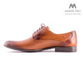 Elegantní boty - kožené model 138/T - hnědé