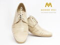 Pánské společenské kožené boty bílé se zlatým nádechem 116