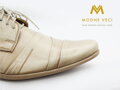 Pánské společenské kožené boty bílé se zlatým nádechem 116