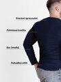 Sportovní pánské triko s dlouhým rukávem VERSABE - dark blue