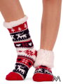 Dámské ponožky sobík+srdíčko L-28052 červeno-černé