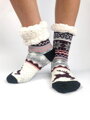Dámské vánoční ponožky sobík+vločka černé