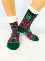 Dámské vánoční ponožky brusle EJ-201 zelená