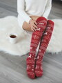 Dámské stylové vánoční nadkolenky RED