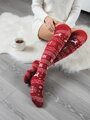 Dámské stylové vánoční nadkolenky RED