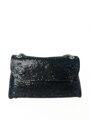 Černá stylová crossbody třpytivá kabelka 