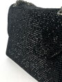 Černá stylová crossbody třpytivá kabelka 