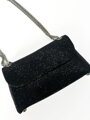 Černá stylová crossbody třpytivá kabelka 