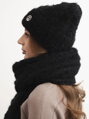 Dámsky set šál + čiapka v čiernej farbe CZ3