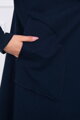 Dámská dlouhá mikina nebo plášť s kapucí tmavě-modrá 8928