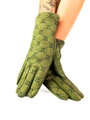 Trendy rukavice v tmavě zelené barvě