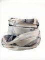 Dámský pašmínový šátek s peříčky krémově šedý