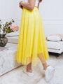 Dámská tylová midi sukně ve žluté barvě 