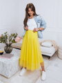 Dámská tylová midi sukně ve žluté barvě 
