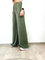Luxusní vzdušné kalhoty v olivové barvě