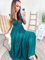 Luxusní smaragdově-zelené společenské šaty 
