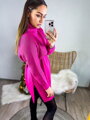 Dámský stylový pletený svetr v růžové barvě
