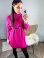 Dámský stylový pletený svetr v růžové barvě