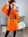 Zářivý pletený svetr v oranžové barvě