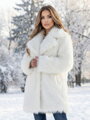 Dámský kožich z umělé kožešiny H1 v bílé barvě