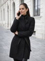 Trendový dámský kabát SARA - černý