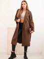 Dámský čokoládový semišový kabát ART52700