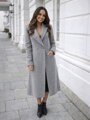 Stylový dámský kabát v šedé barvě 
