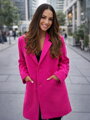Stylový dámský růžový kabát 